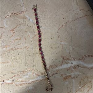 Red stone tennis bracelet